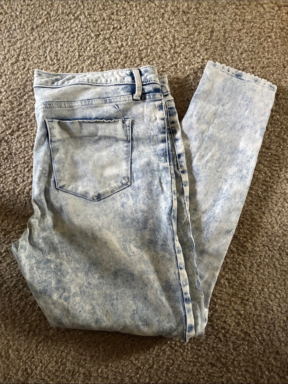 Light Wash Women’s Jeggings - Acid Blue Stretch Denim